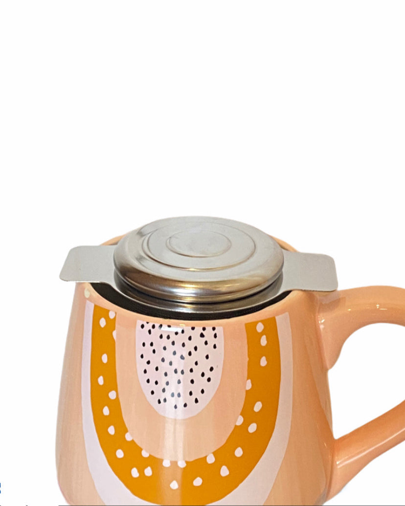 Tea strainer with lid and two handles